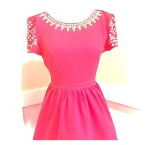Staring At Stars Red Crepe Studded Dress XS